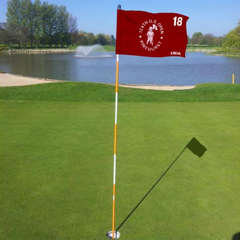 2BUT 2024 US Open Pinehurst Golf Pin Flag Practic Putting Green Golf Flag For Backyard Garden Double-Sewn 600D Nylon Miniature Pin Flag Regulation Tube Flag(Red 20"x13") - Image 4
